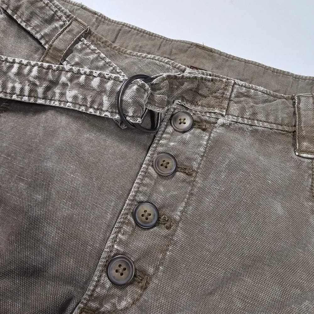 Free People Desert‎ Daze Harem Pants Belted Button Front Olive Women's XS/2